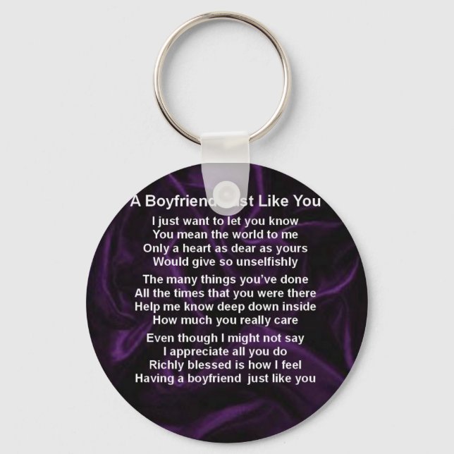 Purple -  Boyfriend Poem Keychain (Front)