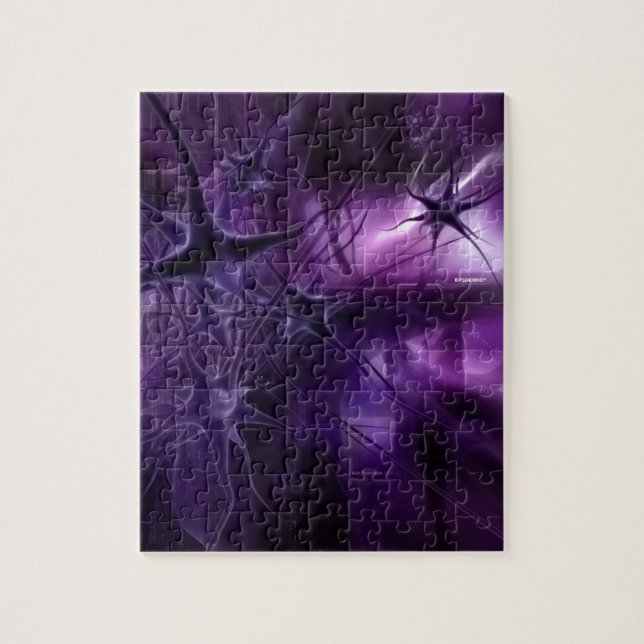 Purple Brain Neurons Jigsaw Puzzle (Vertical)