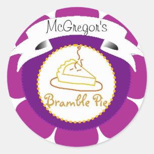 Purple bramble pie tart label