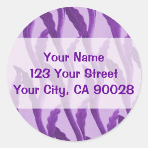 purple branches classic round sticker