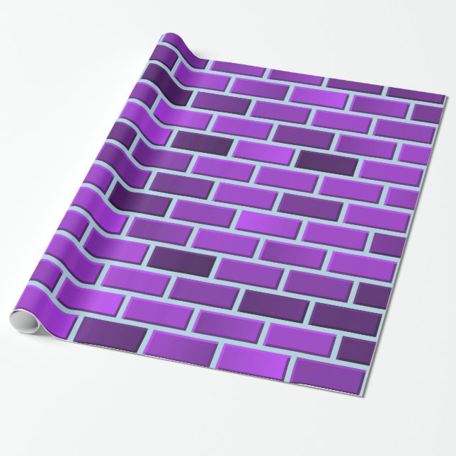 Purple bricks wrapping paper (Unrolled)