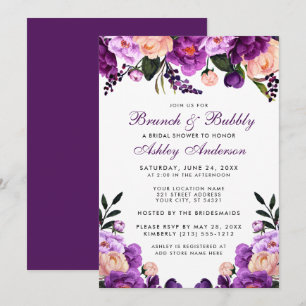 Purple Bridal Shower Brunch Invite P