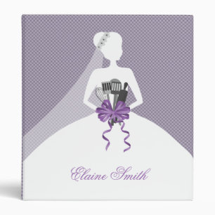 Purple Bridal shower Recipe Folder Binder