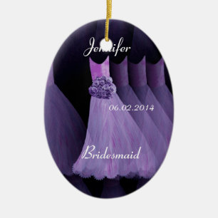 PURPLE Bridesmaid Thank You Wedding Ornament
