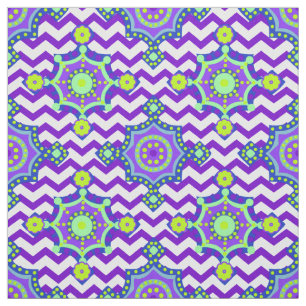 Purple Bright Boho Chevron   Carnival Colours Fabric