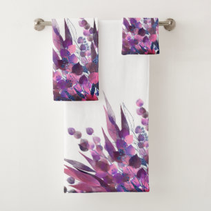 PURPLE BRIGHT EUCALYPTUS BATHROOM TOWEL SET