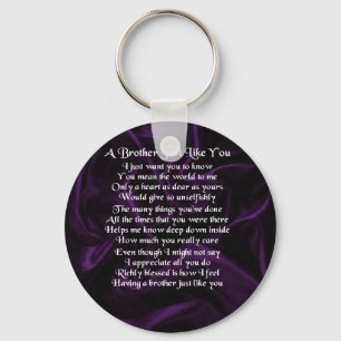Purple Brother Poem Keychain