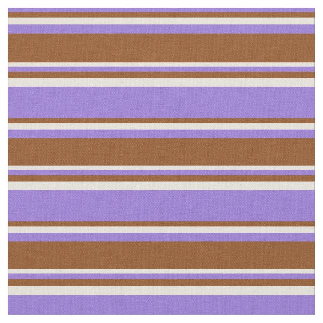 Purple, Brown & Beige Coloured Pattern Fabric (Close Up)