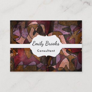 Purple, Brown, Burgundy Abstract Art, 5a Business Card