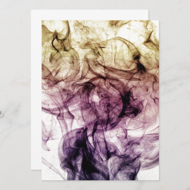 Purple Brown Smoky Dust Abstract Invitation (Front/Back)