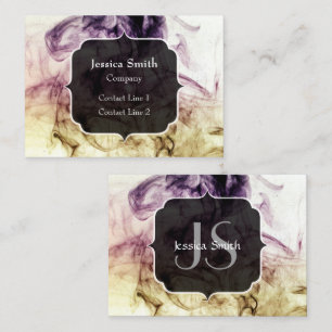 Purple Brown Smoky Dust Abstract Monogram Business Card