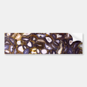 Purple Brown White Agate design Bumper Sticker