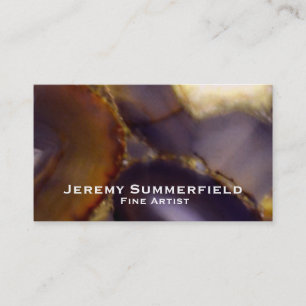Purple Brown White Agate design Business Card