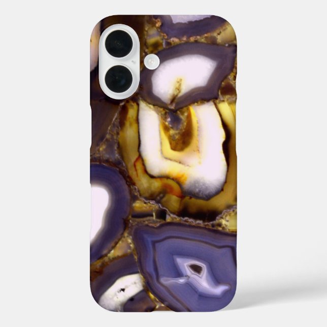Purple Brown White Agate design Case-Mate iPhone Case (Back)