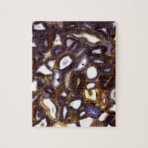 Purple Brown White Agate design Jigsaw Puzzle