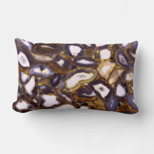 Purple Brown White Agate design Lumbar Pillow