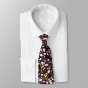 Purple Brown White Agate design Tie