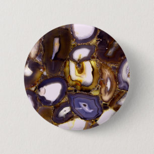 Purple Brown White Agate stone pattern  2 Inch Round Button