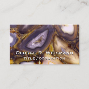Purple Brown White Agate stone pattern Business Card