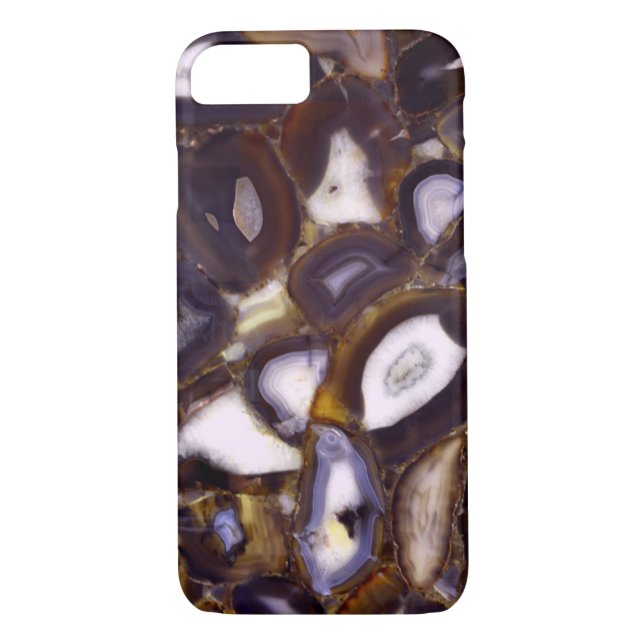 Purple Brown White Agate stone pattern  Case-Mate iPhone Case (Back)