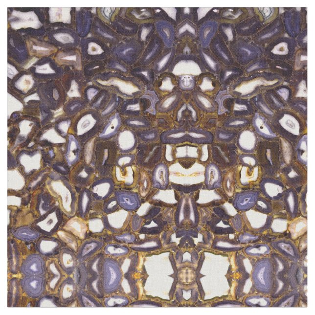 Purple Brown White Agate stone pattern  Fabric (Close Up)