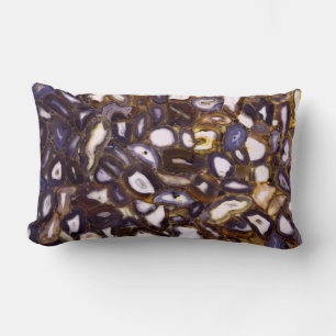 Purple Brown White Agate stone pattern Lumbar Pillow