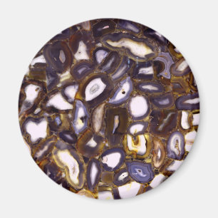 Purple Brown White Agate stone pattern  Magnet