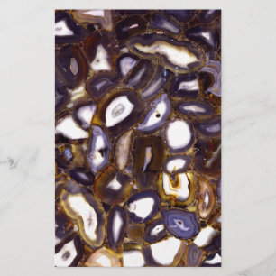Purple Brown White Agate stone pattern Stationery