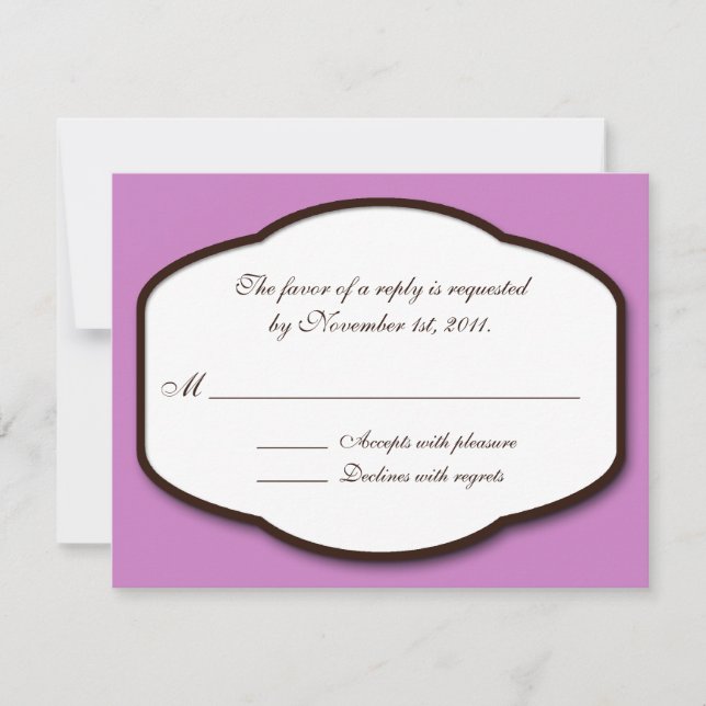Purple Brown & White Reply / RSVP Cards (Front)