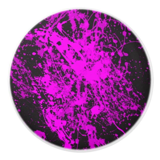 Purple Brush Splatter Ceramic Knob (Front)