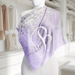 Purple Brushed Metal Silver Glitter Monogram Name Bandana<br><div class="desc">Easily personalize this trendy chic bandana design featuring pretty silver sparkling glitter on a purple brushed metallic background.</div>