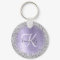 Purple Brushed Metal Silver Glitter Monogram Name