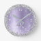 Purple Brushed Metal Silver Glitter Monogram Name