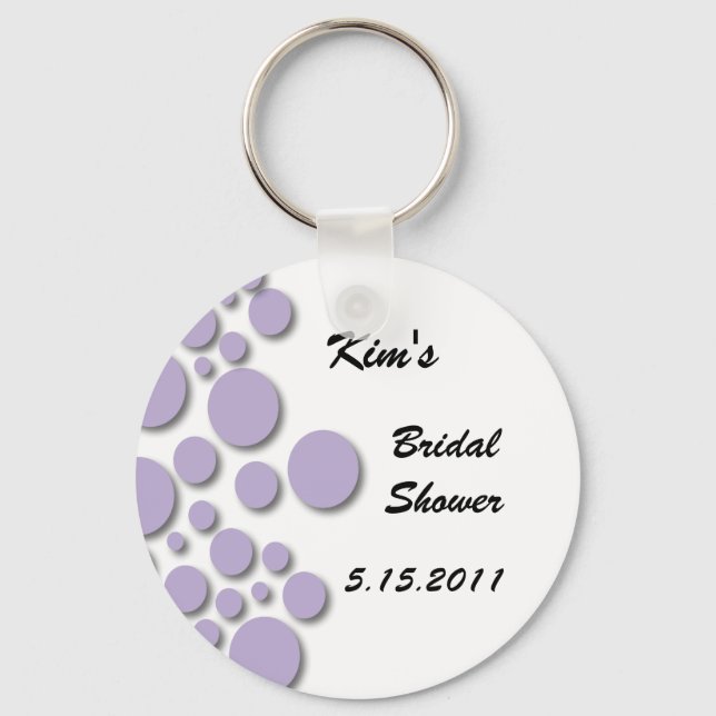 Purple Bubble Bridal Shower Key Chain (Front)