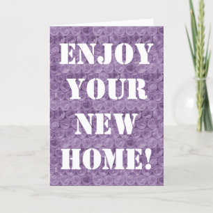 Purple bubble wrap housewarming invitation