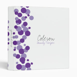 Purple Bubbles Pattern Recipe Binder