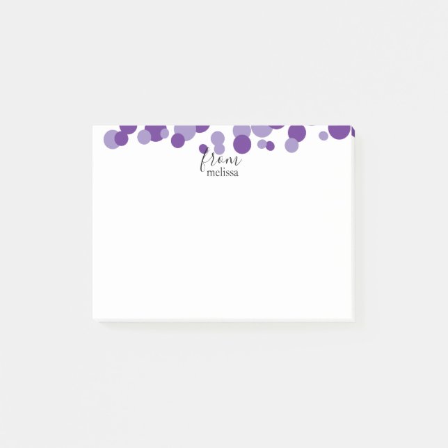 Purple Bubbles Personalized Post-It Notes (Front)