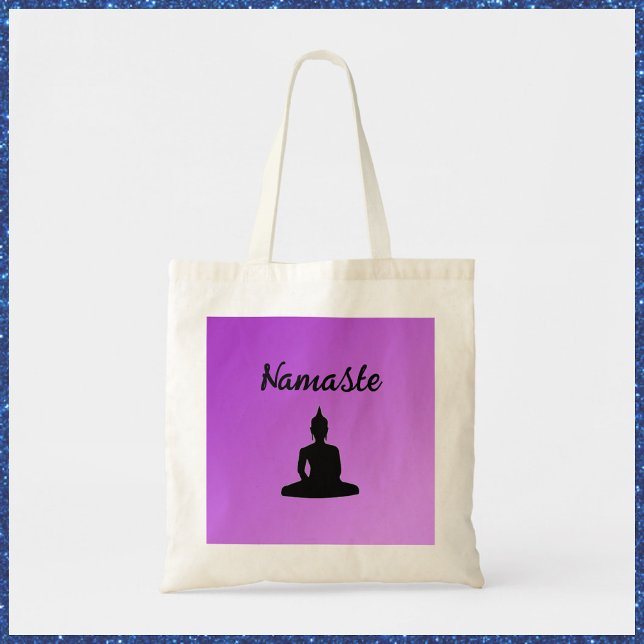 Purple Buddha Namaste Tote Bag (Creator Uploaded)