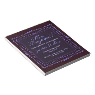 Purple Budget Engagement Announce Invite Notepad