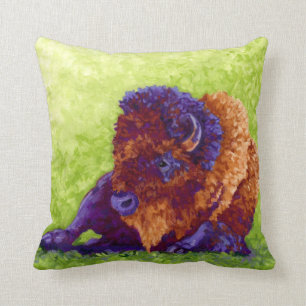 Purple Buffalo Throw Pillow