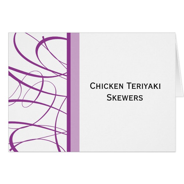 Purple Buffet Menu Tent/Table Card (Front Horizontal)