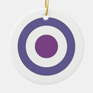Purple Bulls-eye Ceramic Ornament