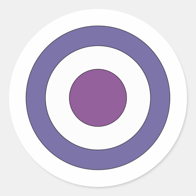 Purple Bulls-eye Classic Round Sticker (Front)