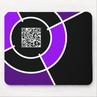 purple bullseye QR code Mouse Pad