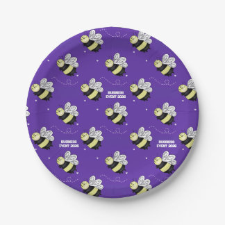 Purple Bumblebee Business Event 7 in. Paper Plates