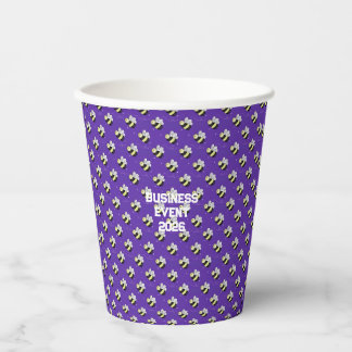 Purple Bumblebee Business Event 8 oz. Paper Cups