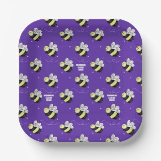 Purple Bumblebee Business Event 9 in. Paper Plates