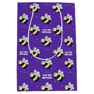 Purple Bumblebee Medium Glossy Gift Bag