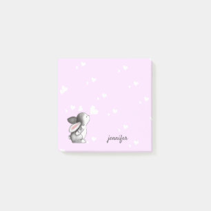 Purple Bunny Heart Post it notes