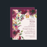 Purple Burgundy Floral 90th Birthday Grandmother<br><div class="desc">Beautiful and elegant plum purple and burgundy watercolor floral with green leaves and foliage, botanical watercolor 90th birthday party budget invitation for a "mother, grandmother, and friend". This birthday party invitation goes in my Burgundy and Blush Pink Floral Birthday Party Collection. Contact me for assistance with your customizations or to...</div>